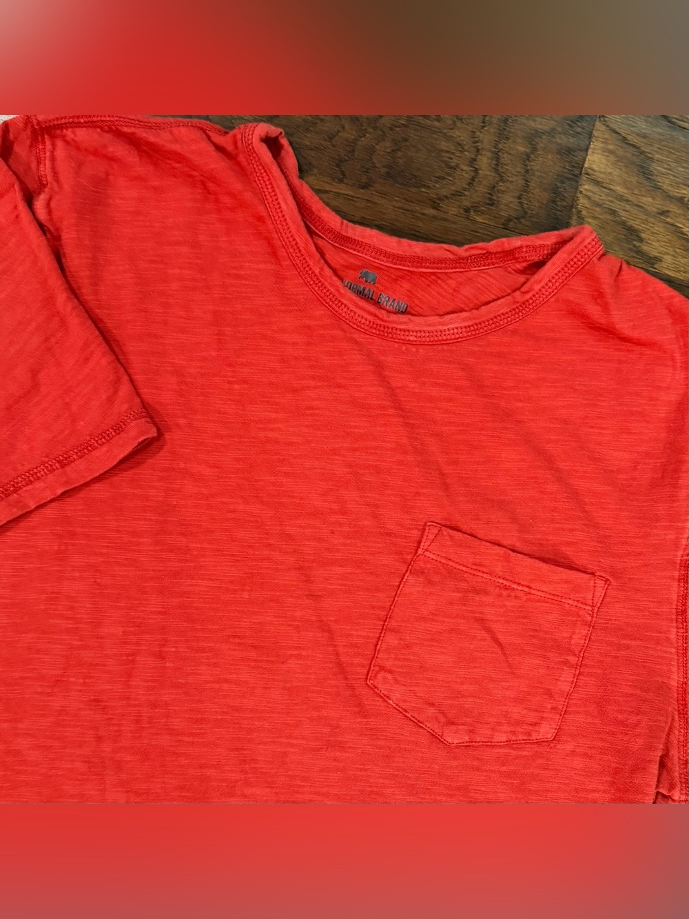 The Normal Brand Men’s T-Shirt Vintage Slub Pocket Medium Spice (Burnt Orange)